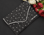 BLACK GEMS BEADED BAG