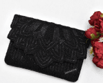 BLACK PIPE Beaded Clutch