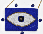 BLUE EVIL EYE Beaded Clutch