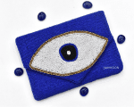 BLUE EVIL EYE Beaded Clutch