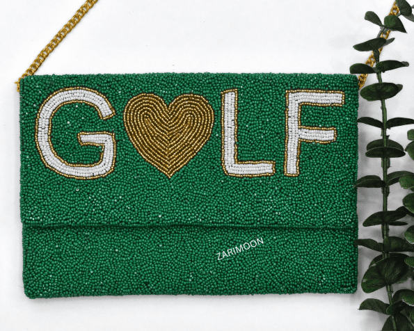 Green golf Beaded bag game day bag