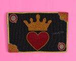 Black Queen of Hearts Beaded Clutch Bag