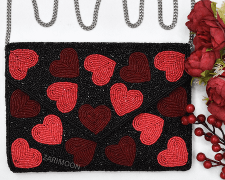 RED HEART BRADED BAG