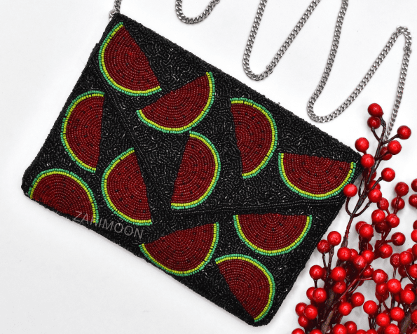 WATERMELONE BEADED BAG