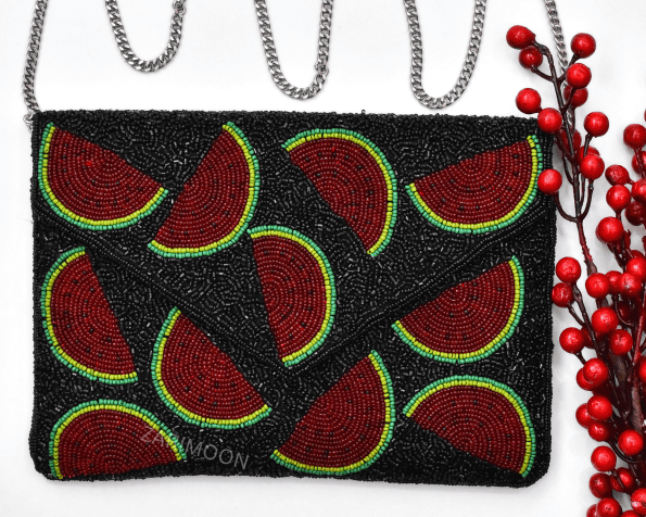 WATERMELONE BEADED BAG