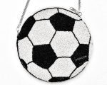 football black white Beaded Clutch