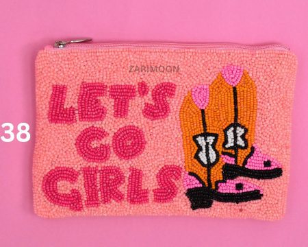 lets go girls Beaded Coin Pouch, Beaded Coin Purse, Bead Coin Pouch, zarimoon