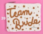 Team Bride Beaded Coin Pouch, Beaded Coin Purse, Bead Coin Pouch, zarimoon