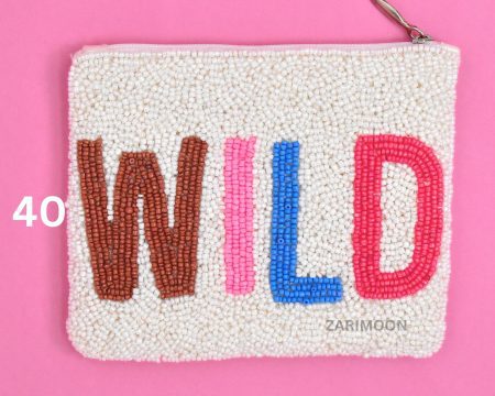 Wild Beaded Coin Pouch, Beaded Coin Purse, Bead Coin Pouch, zarimoon