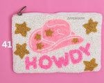 Howdy Beaded Coin Pouch, Beaded Coin Purse, Bead Coin Pouch, zarimoon