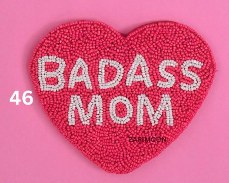 Badass mom Beaded Coin Pouch, Beaded Coin Purse, Bead Coin Pouch, zarimoon