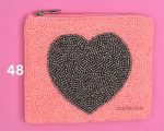 HEART Beaded Coin Pouch, Beaded Coin Purse, Bead Coin Pouch, zarimoon