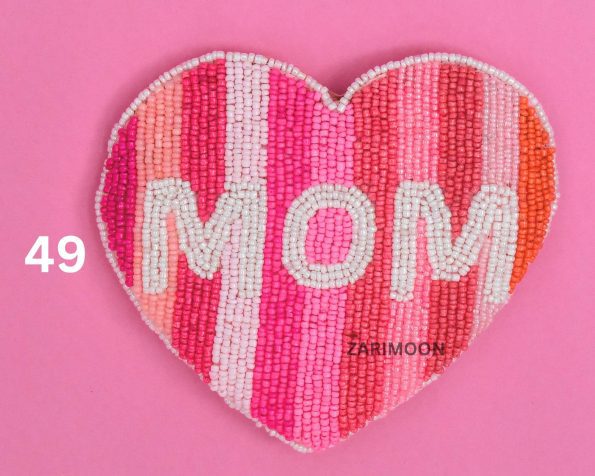 mom Beaded Coin Pouch Handmade Coin Purse