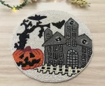 Pumpkin Halloween handmade beaded placemat charger